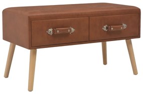 Mesa de centro 80x40x46 cm couro artificial castanho
