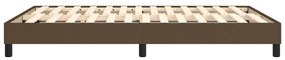 Estrutura de cama sem colchão 140x200 cm tecido castanho-escuro