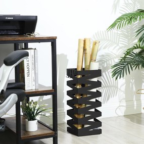 Suporte para guarda-chuvas em metal 20 x 20 x 49 cm Preto