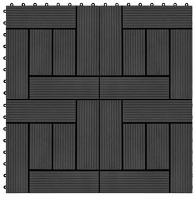 277803 vidaXL Ladrilhos de pavimento 22 pcs WPC 2m² 30x30 cm preto