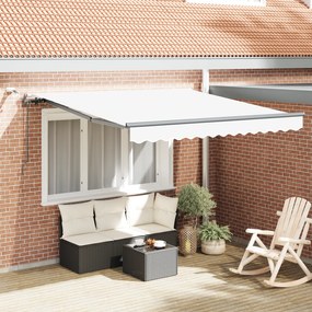 vidaXL Toldo Retrátil with Branco 300 x 250 cm tecido