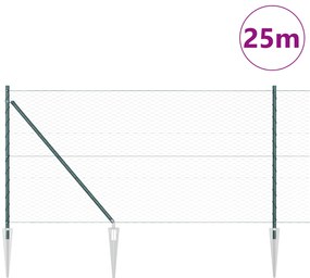 Conjunto de Cercas Conjunto de 2 Verde Floresta Aço Galvanizado