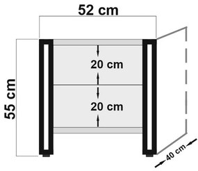 Mesa de Cabeceira Cosmo – Pinho Atlântico Preto – 52x55x40 cm