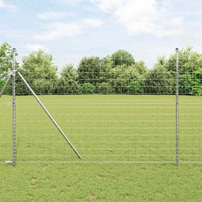 vidaXL Cerca Euro com 7 Postes 1,5x10 m de Aço Galvanizado