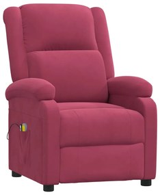 Poltrona de massagens elétrica veludo vermelho tinto