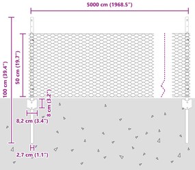 Postes de Cerca vidaXL 11 pcs U-Channel 60 cm Aço Galvanizado, Cerca H