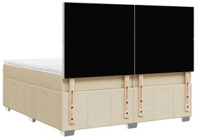 Cama com molas/colchão 200x200 cm tecido cor creme