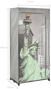 Roupeiro Nova Iorque 75x45x160 cm tecido