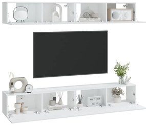 Armários de parede p/ TV 4 pcs 100x30x30 cm branco
