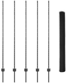 Postes de Cerca vidaXL 10 pcs U-Channel Cinza 150 cm Aço