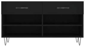 Banco sapateira 102x35x55 cm derivados de madeira preto