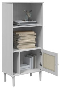 Estante SENJA aspeto de vime 60x35x130 cm pinho maciço branco