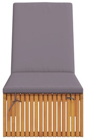 Espreguiçadeira com Almofada 200x55x30 cm Madeira Sólida de Acácia