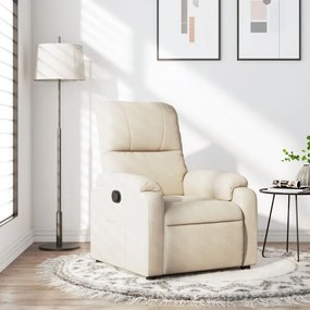 vidaXL Poltrona reclinável tecido de microfibra cor bege