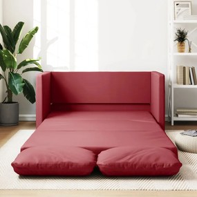 vidaXL Sofá-cama sem pés 112x174x55 cm couro artificial vermelho tinto