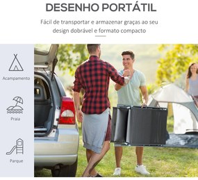 Espreguiçadeira Dobrável com Encosto Ajustável – Relaxa Cinza – 137x63