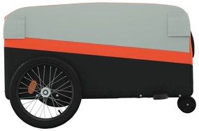 Reboque para bicicleta 45 kg ferro preto e laranja