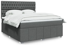 Cama com molas/colchão 180x200 cm tecido cinzento-escuro