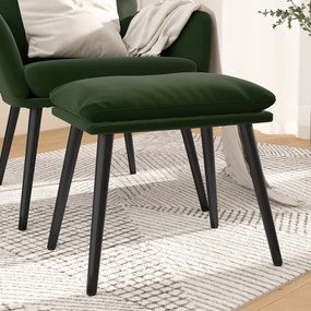 vidaXL Apoio de pés 45x29,5x35 cm veludo verde-escuro