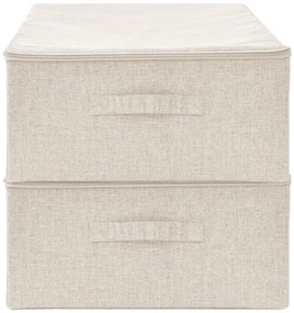 Caixas de arrumação 2 pcs tecido 70x40x18 cm cor creme