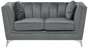 Conjunto de sofás com 5 lugares em veludo cinzento GAULA Beliani