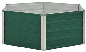 Canteiro de jardim elevado 129x129x46 cm aço galvanizado verde