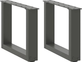 vidaXL Pés para mesa de centro em formato de U, 2 peças, antracite, 40x(30-31) cm, aço