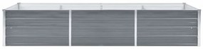 Canteiro elevado de jardim aço galvanizado 240x80x45cm cinzento