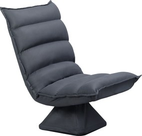 Poltrona giratória de 360° com encosto reclinável, design estofado, 62 x 62 x 95 cm, cinzento escuro