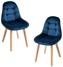 Pack 2 Cadeiras Kelen Veludo - Azul