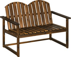Outsunny Banco de jardim para 2 pessoas, design rústico, madeira de abeto, 114x63x86 cm | Aosom Portugal