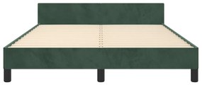 Estrutura de cama sem colchão 140x200 cm veludo verde-escuro