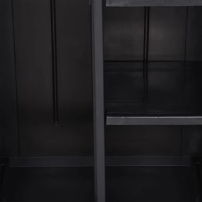 Armário de arrumação para jardim 65x45x172 cm vime PP preto