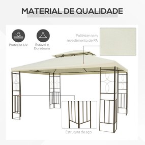 Outsunny Pérgola de Jardim 295x392x270 cm Pérgola para Exterior com Du