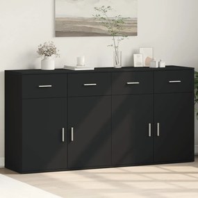 Aparadores 2 pcs 79x38x80 cm derivados de madeira preto