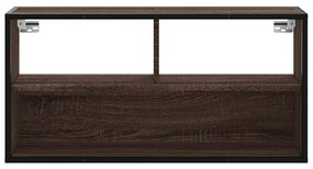 Móvel p/ TV 80x31x39,5cm deriv. madeira/metal carvalho castanho