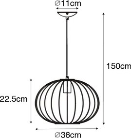 Candeeiro de suspensão industrial preto - Margarita