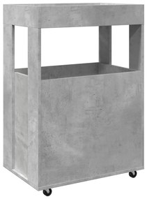 Carrinho de bar 60x39,5x89cm derivados de madeira cinza cimento