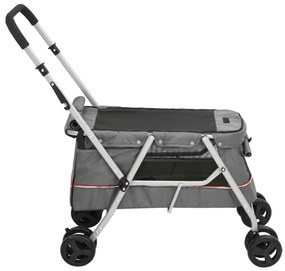 Carrinho dobrável para cães 100x49x96 cm tecido linho cinzento