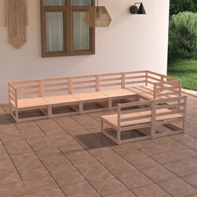 vidaXL 8 pcs conjunto lounge de jardim pinho maciço