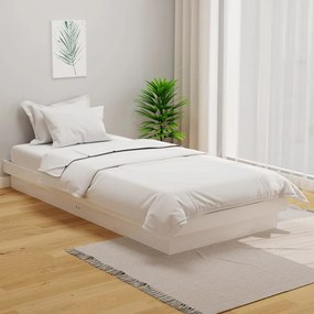 vidaXL Estrutura de cama 90x200 cm madeira maciça branco