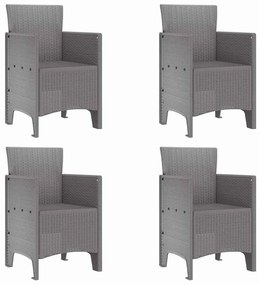 Cadeiras de Jardim 4 pcs Cinzento-claro 53 x 49 x 85 cm