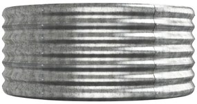 Canteiro elevado jardim 224x80x36cm aço revestido a pó prateado