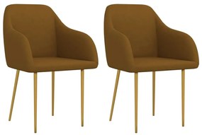 vidaXL Cadeiras de jantar 2 pcs veludo castanho