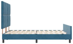 Cama vidaXL Azul Escuro 160x200 cm Veludo