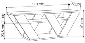Móvel de TV "Luna" – Branco Mármore – 120 x 40 x 33,5 cm – Design Mode