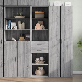 vidaXL Armário alto 45x42,5x185 cm derivados de madeira cinza sonoma