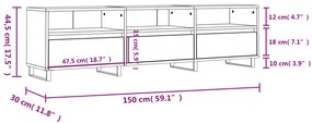 Móvel TV 150x30x44,5 cm derivados de madeira carvalho castanho