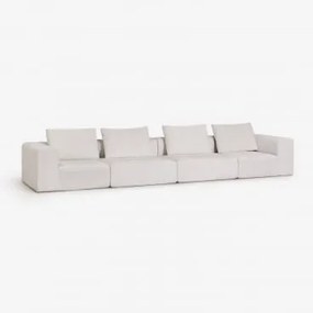 Sofá Modular De 4 Peças Em Chenille Embalado A Vácuo Norridge Chenille Bege Creme - Sklum