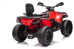 Moto 4 elétrica para crianças 12V Can Am Outlander 4x4 com controlo remoto, rodas Espuma EVA, assento couro Carga até 50Kg Vermelha